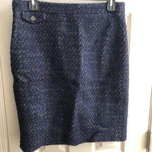 Jcrew Navy tweed pencil skirt